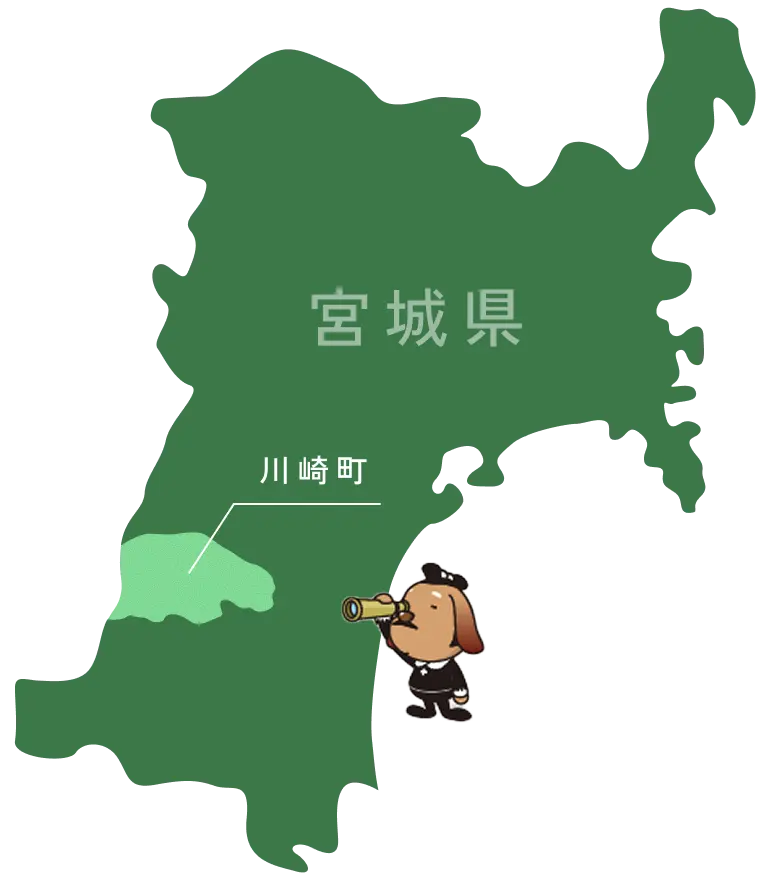 宮城県川崎町の地図